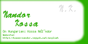 nandor kossa business card